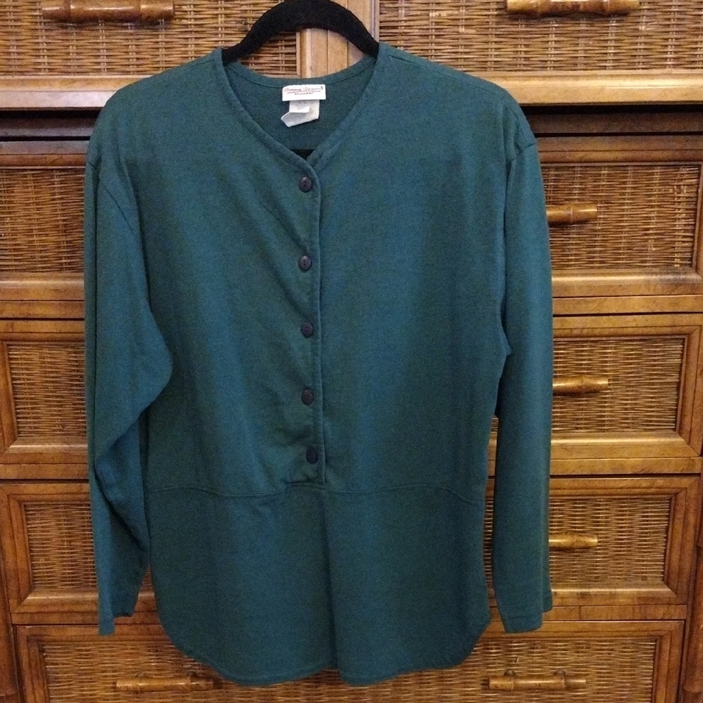 Green Button-Up Women's Top
